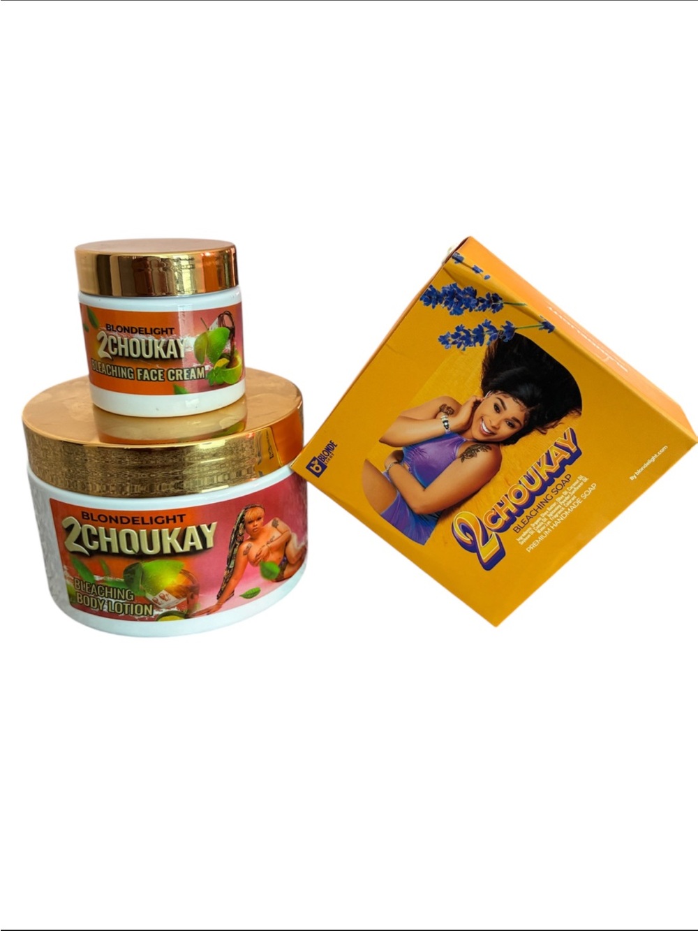 Blondlight 2Choukay Daily Brightening Skin Care Big Set - Gold/Orange